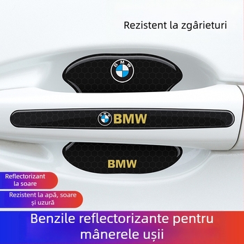 Bandă anti-coliziune pentru mânerul ușii mașinii cu etichetă adezivă reflectorizantă — Tip: Bandă anti-coliziune; Material: TPE; Model: Reflective Drop Adhesive Sticker; Modele aplicabile: General
