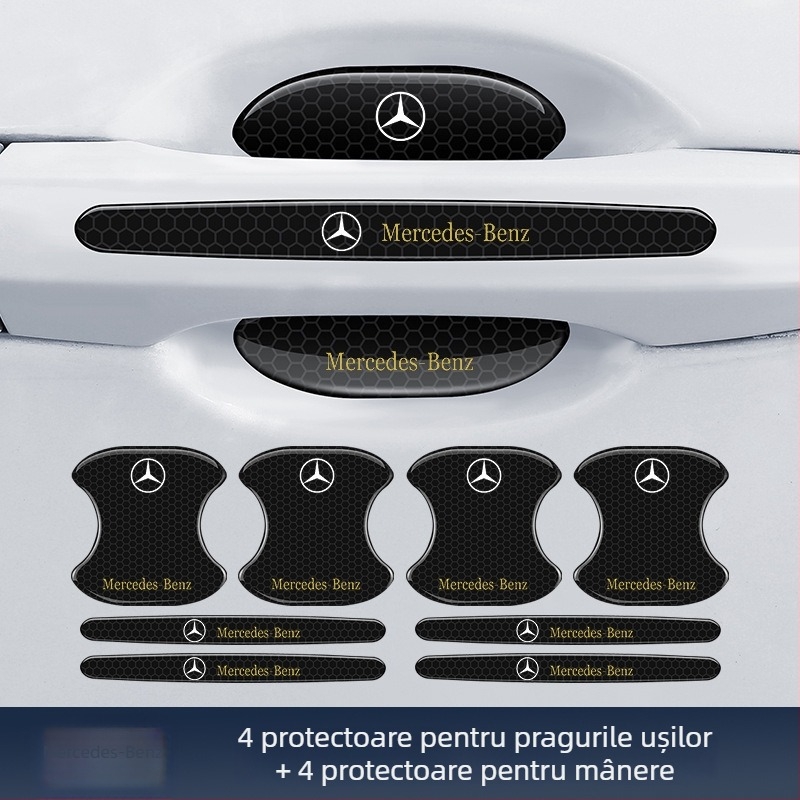 Bandă anti-coliziune pentru mânerul ușii mașinii cu etichetă adezivă reflectorizantă — Tip: Bandă anti-coliziune; Material: TPE; Model: Reflective Drop Adhesive Sticker; Modele aplicabile: General