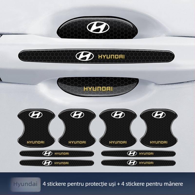 Bandă anti-coliziune pentru mânerul ușii mașinii cu etichetă adezivă reflectorizantă — Tip: Bandă anti-coliziune; Material: TPE; Model: Reflective Drop Adhesive Sticker; Modele aplicabile: General