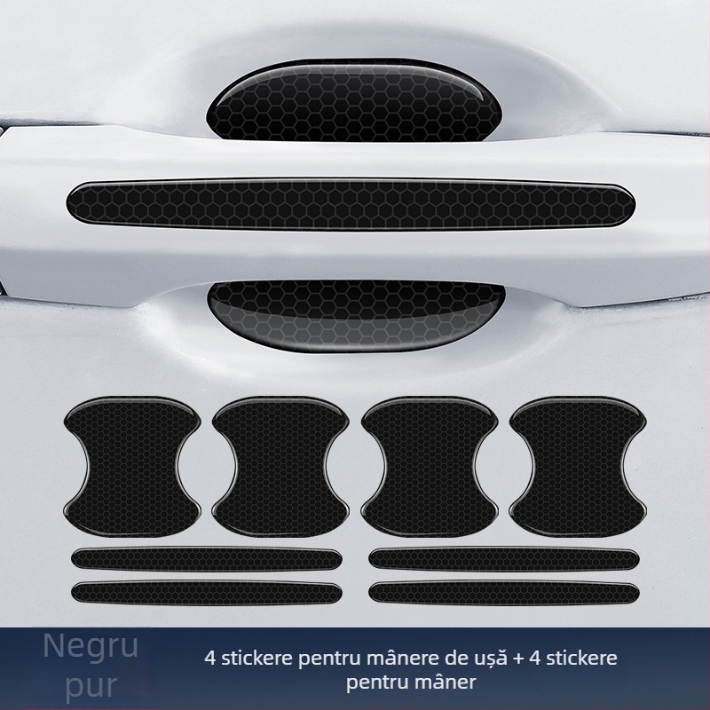 Bandă anti-coliziune pentru mânerul ușii mașinii cu etichetă adezivă reflectorizantă — Tip: Bandă anti-coliziune; Material: TPE; Model: Reflective Drop Adhesive Sticker; Modele aplicabile: General