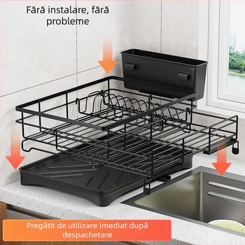 Raft de vase pentru scurs – glisant sub chiuvetă, oțel-carbon, stil modern simplu (lansare 2025)