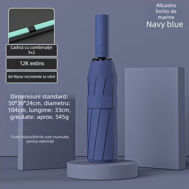 Umbrelă automată pliabilă cu 24 de spițe pentru femei – umbrelă publicitară cu logo, protecție UV UPF 40+, țesătură 190T