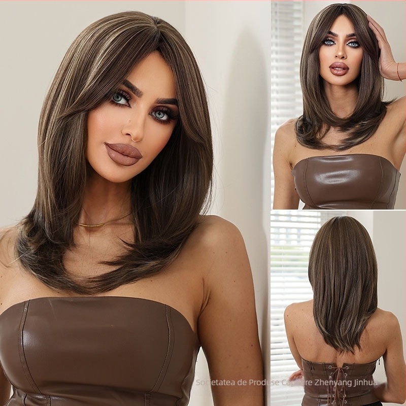 Perucă pentru femei, stil natural LC242-8 (Material păr: fibră rezistentă la temperaturi; Tehnologie de procesare: mecanism; Stil: natural)