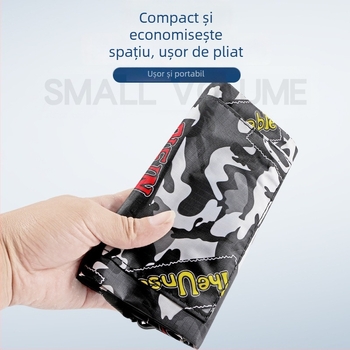 Geantă de echipament de pescuit din pânză, pentru undițe și plase, pliabilă, Oxford, cu buzunar lateral