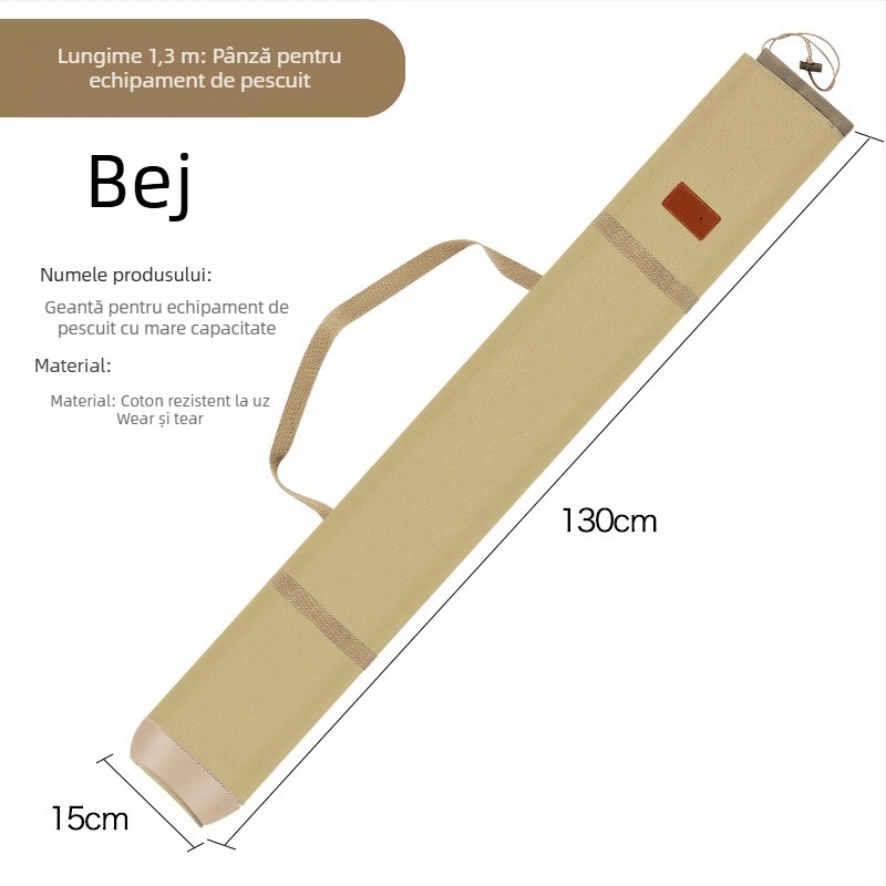 Geantă de echipament de pescuit din pânză, pentru undițe și plase, pliabilă, Oxford, cu buzunar lateral