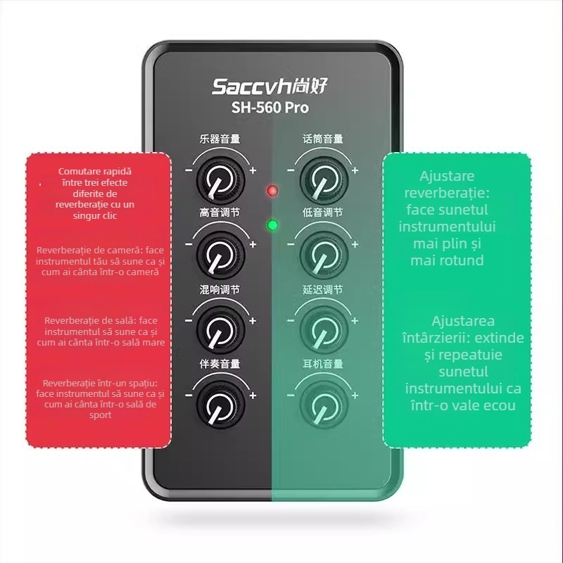 SH560Pro placă de sunet pentru transmisiuni mobile live, dedicată chitarei și cântatului — interfață audio internă, marca Not bad