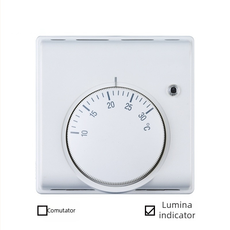 Termostat mecanic pentru sisteme HVAC, montat pe perete, 220V, controlul temperaturii pentru centrala de aer condiționat și încălzire prin podea