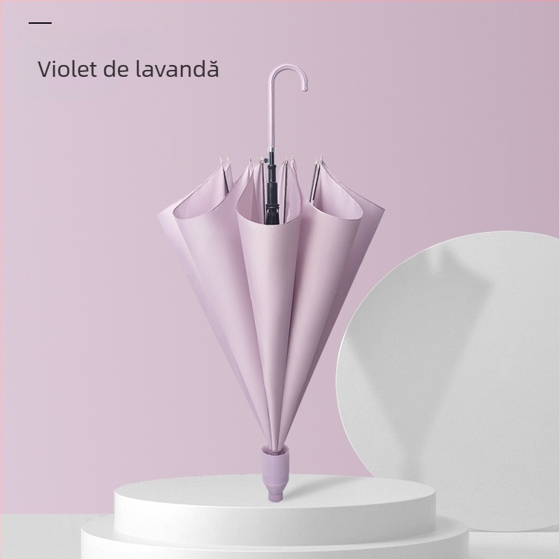 Umbrelă cu mâner lung, 16 spițe, impermeabilă, deschidere automată, imprimare logo disponibilă