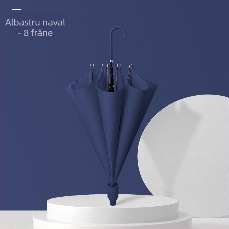 Umbrelă cu mâner lung, 16 spițe, impermeabilă, deschidere automată, imprimare logo disponibilă