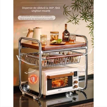 Raft de depozitare pentru cuptor cu microunde, multipurpose — construcție metalică; Brand Qiao Jie; Origine Zhejiang; Stil modern simplu