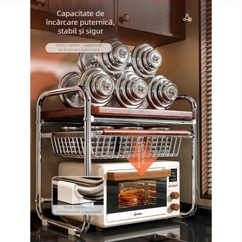 Raft de depozitare pentru cuptor cu microunde, multipurpose — construcție metalică; Brand Qiao Jie; Origine Zhejiang; Stil modern simplu