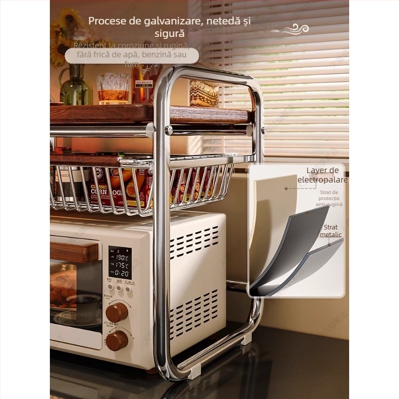 Raft de depozitare pentru cuptor cu microunde, multipurpose — construcție metalică; Brand Qiao Jie; Origine Zhejiang; Stil modern simplu