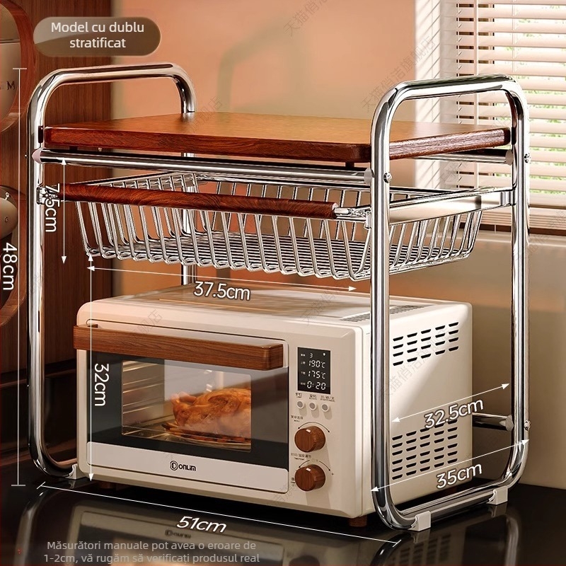 Raft de depozitare pentru cuptor cu microunde, multipurpose — construcție metalică; Brand Qiao Jie; Origine Zhejiang; Stil modern simplu