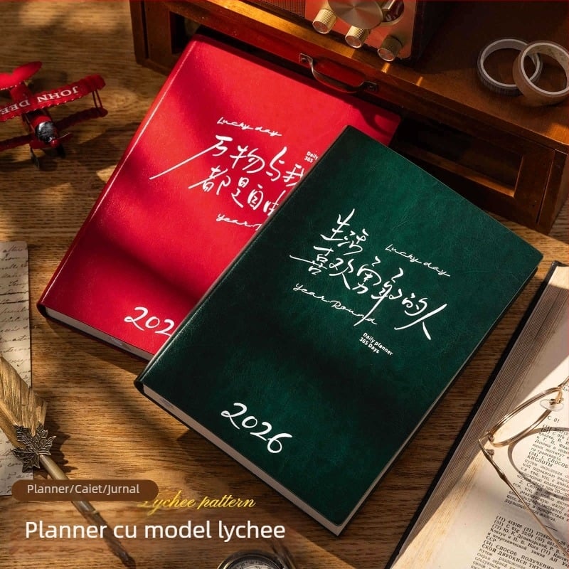 Caiet cu copertă din piele, legare cu ață, Dowling hârtie, 80 gsm, 50–100 pagini