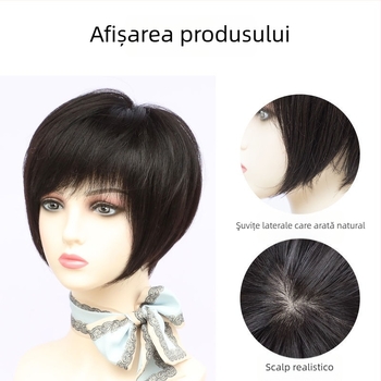 Perucă pentru femei, păr uman, model Mechanism Bobo, proces: mecanism, poate fi vopsită sau permată, breton: drept sau în unghi