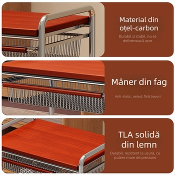 Raft pentru cuptor cu microunde din aliaj metalic, stil antic, pentru blatul bucătăriei, depozitare multifuncțională, suport pentru cuptor și tavă pentru orez