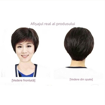 Perucă, stil coreean SP-33, păr lung cu despărțire medie, fibre rezistente la temperatură, poate fi vopsită și tratată cu permanent, subțiază vizual fața și acoperă firele albe