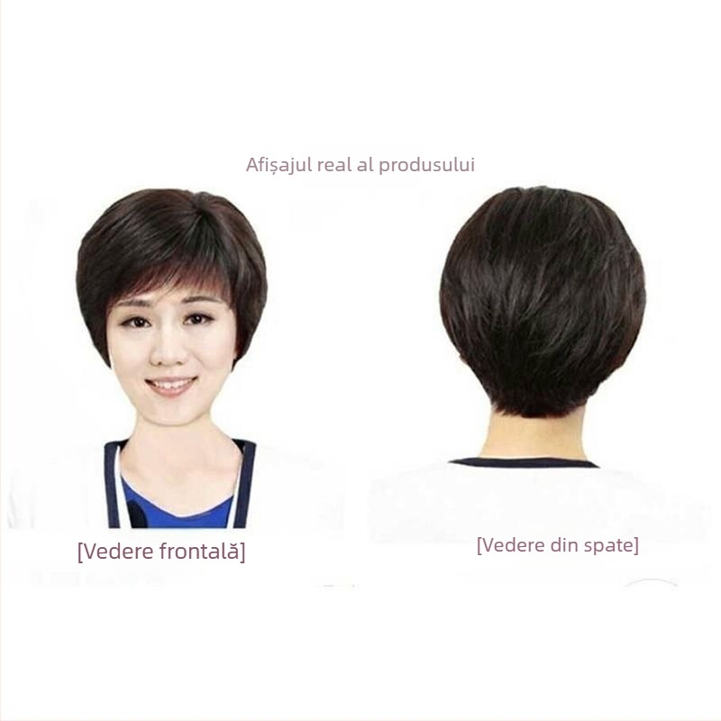 Perucă, stil coreean SP-33, păr lung cu despărțire medie, fibre rezistente la temperatură, poate fi vopsită și tratată cu permanent, subțiază vizual fața și acoperă firele albe