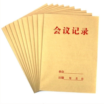 Notebook pentru minutele întâlnirilor, copertă Kraft, legare cu adeziv, pagini 40 gsm din pulpă de lemn, stil birou