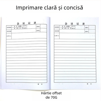 Notebook pentru minutele întâlnirilor, copertă Kraft, legare cu adeziv, pagini 40 gsm din pulpă de lemn, stil birou