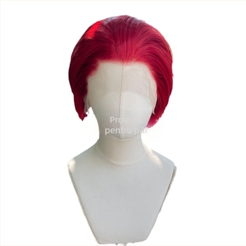 Perucă cosplay cu front lace 13x4, stil natural, fibră rezistentă la temperaturi înalte, potrivită pentru toate formele feței