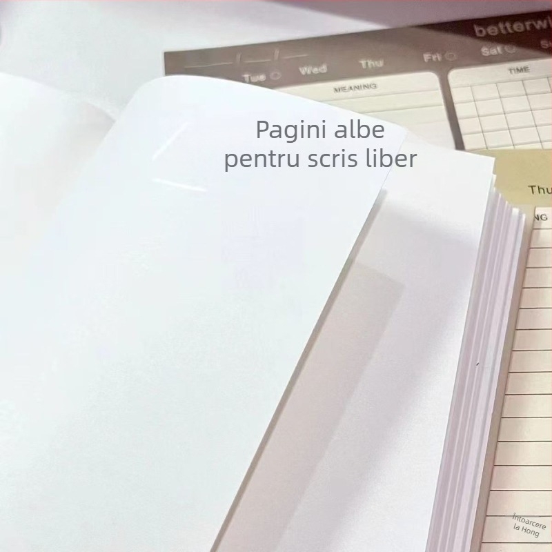 Bloc-notes cu temă de pisicuță în stil desen animat, linie simplă, legare cusută, hârtie Dowling, 180 gsm, 200–300 pagini