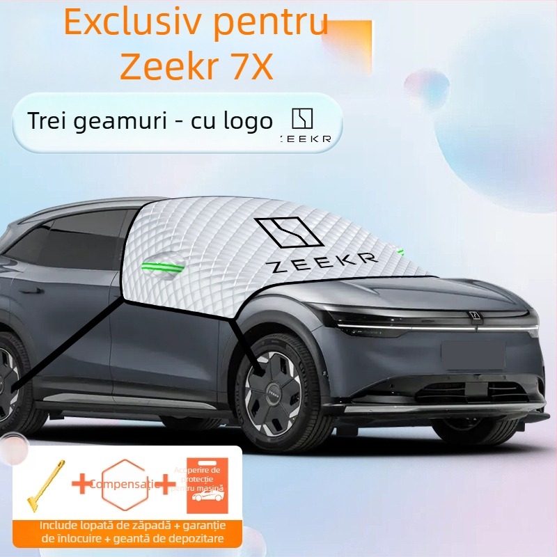 Husă parbriz față auto – folie de aluminiu, design îngroșat, culoare solidă, potrivire universală