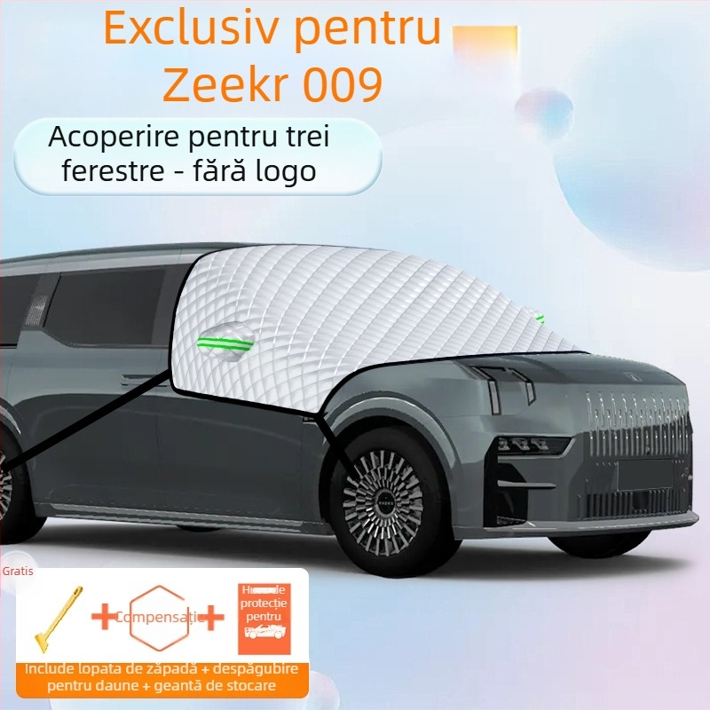 Husă parbriz față auto – folie de aluminiu, design îngroșat, culoare solidă, potrivire universală