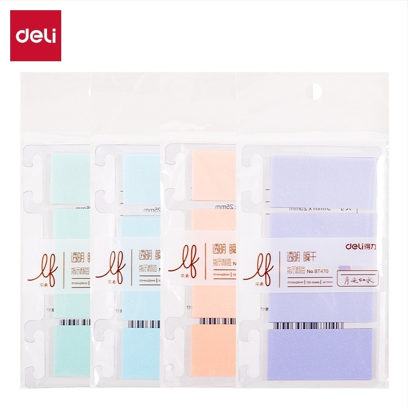 Deli BT470 Etichete indicator gradient, 25 mm × 51 mm, 4 × 25 coli, tip film, scris, culori amestecate