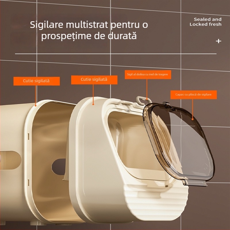 Recipient pentru depozitare orez, sigilat, rezistent la umiditate si insecte, din plastic PP; capacitate 10 L sau mai mare; imprimare logo disponibila; personalizare; stil modern minimalist.