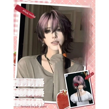 Perucă pentru femei cu păr lung — stil manga, temperament asiatic, perucă completă, fir de înaltă temperatură, mecanism de prelucrare, schimbă look-ul