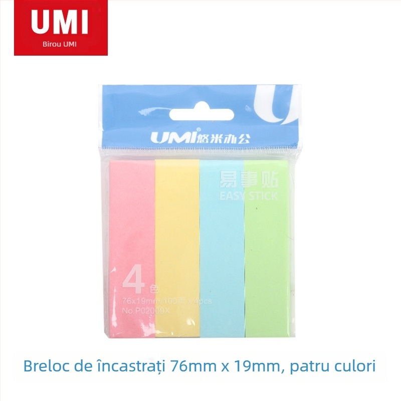 Etichetă indicator fluorescentă lipicioasă, model P02008X, marcă UMI/Youmi, se poate lipi, fără autorizare IP