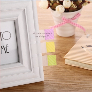 PS-254 Etichetă scrisă manual — material BOPP/PET, bandă de note lipicioase glisantă, două fețe, 50 etichete pe pagină, personalizare disponibilă
