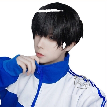 Perucă pentru păr scurt drept, model OM, fibre rezistente la temperatură, mecanism, conturarea feței