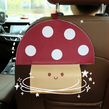 Geantă de perete pentru șervețele, în formă de ciupercă, din PU, stil pastoral, multifuncțională, potrivită pentru șervețele de hârtie demontabile