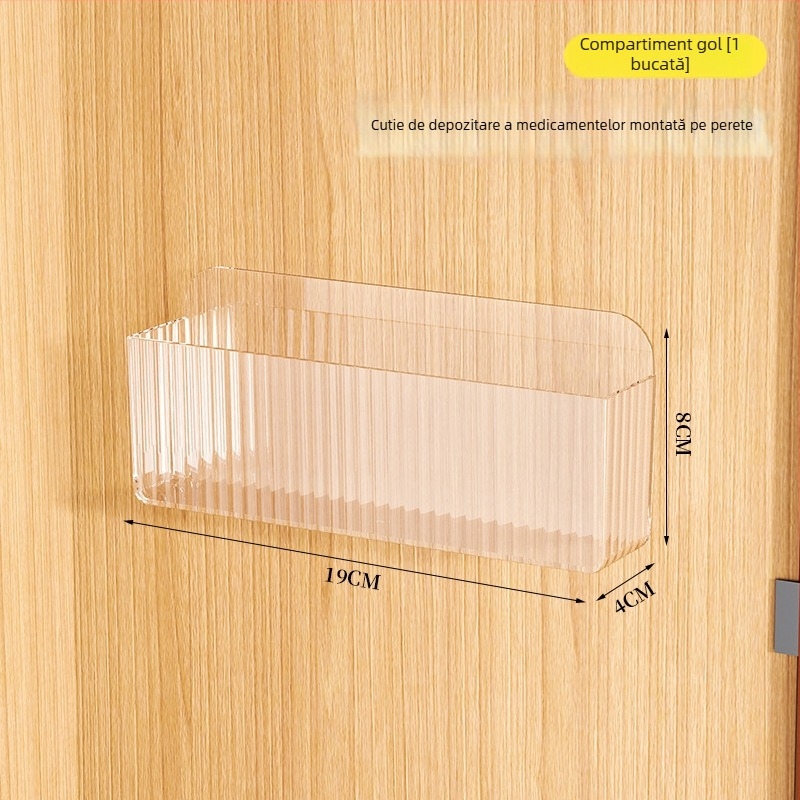 Raft montat pe perete pentru unguente, cu compartimente divizate — plastic (PS), brand Riga, model Medicine Storage Rack, seria Wall Hanging