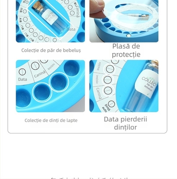 Cutie de păstrare a dinților de lapte — Amintire pentru dinții de lapte ai copilului | Material: rășină ecologică • Vârstă: 0–3 ani • Cutie de cadou portabilă