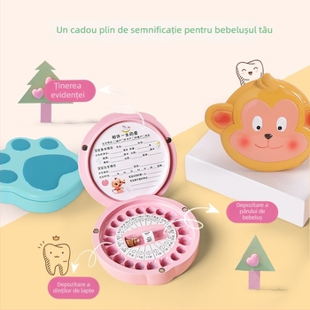 Cutie de depozitare a dinților de lapte cu temă zodiacală și amintire din păr de bebeluș - cutie din rășină