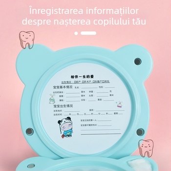 Cutie de depozitare a dinților de lapte cu temă zodiacală și amintire din păr de bebeluș - cutie din rășină