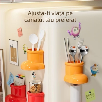 Cutie de depozitare magnetică în formă de cizmă pentru bucătărie – PP plastic, model 1, stil Cartoon Cute, funcție: depozitare