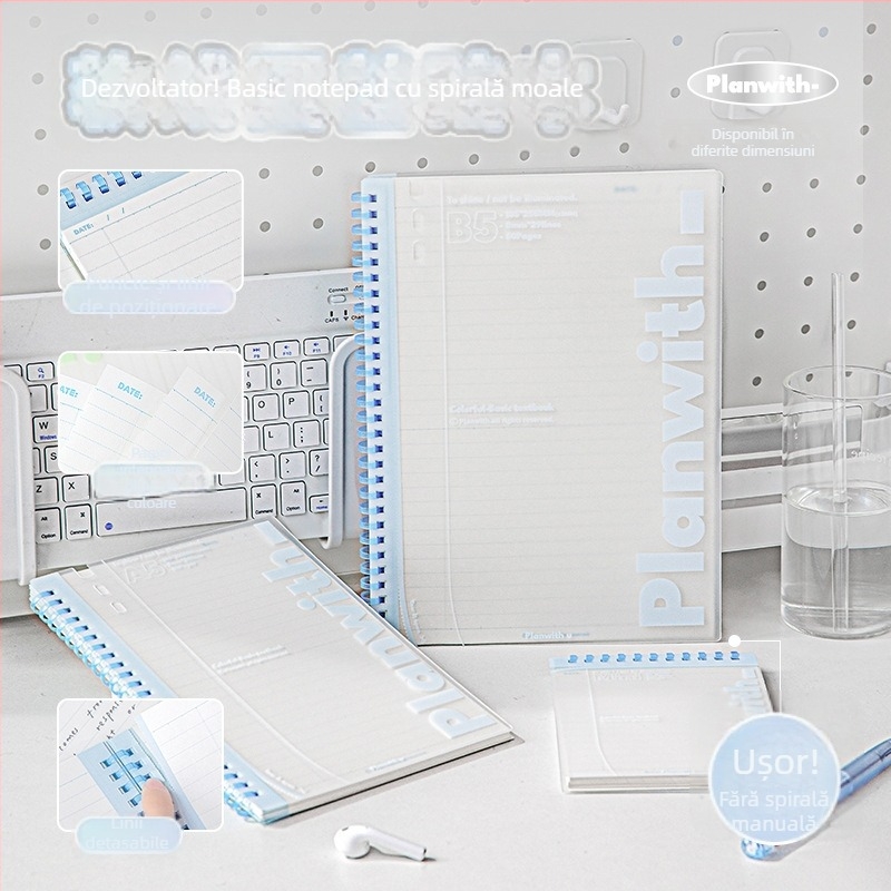 Rosyposy Caiet cu spiral moale, 50 de pagini, hârtie 100 g/m²