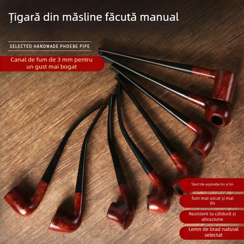 Pipă Heatherwood – Fumei, filtru 3mm, cadou de ziua de naștere, cutie cu 300 bucăți