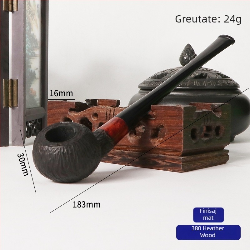 Pipă Heatherwood – Fumei, filtru 3mm, cadou de ziua de naștere, cutie cu 300 bucăți