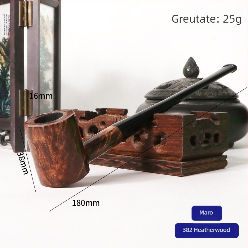 Pipă Heatherwood – Fumei, filtru 3mm, cadou de ziua de naștere, cutie cu 300 bucăți