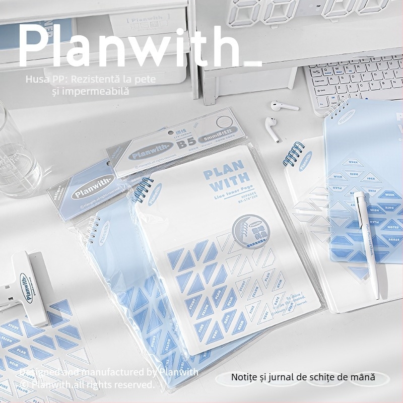 Rosyposy Oblique Series caiet cu spiral, margine oblică, 72 pagini, atingere catifelată