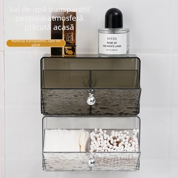 Arnuoxin Organizator cosmetic — Cutie transparentă din plastic pentru bețișoare, logo imprimat, personalizare disponibilă, design modern minimalist