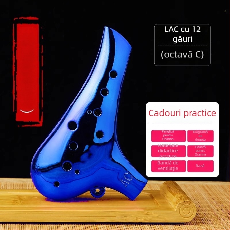 Ocarina cu 12 guri, rășină, ac-tone, notă mijlocie C, pentru începători