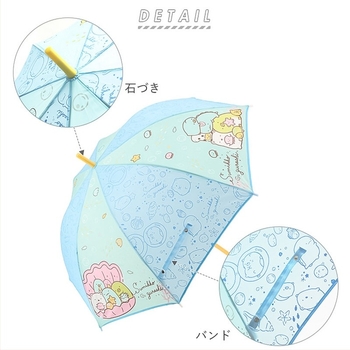 Umbrelă pentru copii, mâner lung, 12 brațe, cadru din fibră de sticlă, mâner din aluminiu, țesătură poliester 170T, deschidere și închidere manuală, stil desen animat japonez