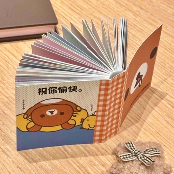 Mini caiet cu Rilakkuma în stil desen animat, pagini detașabile, format de buzunar (fără lipire; IP neautorizat)