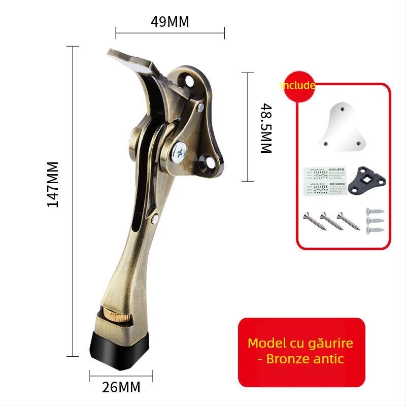 Stop de ușă cu partea superioară din cauciuc, corp din aliaj, model 1, stil chinezesc nou